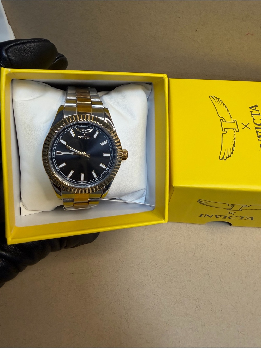 Invicta Two-Tone Gold & Black Men's Bracelet Watch
